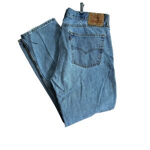 Levi's Men's Light Blue Straight Jeans 516 Sz 38 x 32 Distressed Faded
